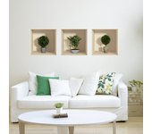 Pegatina de efecto 3d small bushes - adhesivo de pared - revestimiento sticker mural decorativo - 30x90cm