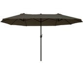 Sombrilla doble con manivela, sombrilla ovalada grande 460x270x240cm, ideal para jardín y terraza