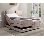 Pack boxspring cabecero + somieres de relajación eléctricos + colchones + cubrecolchón castel de palacio - 2x80x200cm - tela beige