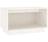 Mueble de tv de madera maciza de pino blanco 60x35x35 cm v4633 unico / blanco