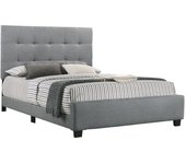 Cama de matrimonio con somier emily 135cm gris + colchon top viscoelastico de 28 cm