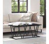 Mesa de café vidaxl en negro y roble, 100x50x40 cm, de madera y metal