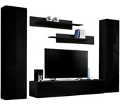 Mueble de tv fly a1 de diseño, color negro brillante. mueble colgante moderno y de moda para su sala de estar.