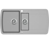 Fregadero de cocina de granito de dos senos gris decoración de la cocina del hogar 02_0002316