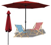 Sombrilla de jardín - sombrilla resistente a la intemperie - ø 350 cm - rojo, sombrilla hawaiano, sombrilla de exterior