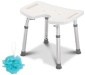 Taburete de ducha taburete de baño silla de baño regulable en altura antideslizante aluminio hasta 136 kg reposabrazos extraíbles forma de u