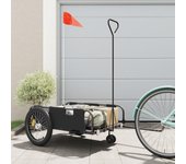 Remolque para bicicletas hierro y tela oxford negro