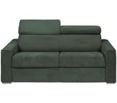 Sofá cama verde de pana de 3 plazas - cama de 140 cm - colchón de 18 cm - vizir