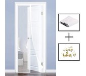 Cortina magnética blanca para puerta, dormitorio, mosquitera, cierre automático, 80 x 210 cm.