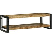 Vidaxl mesa de café 120x50x38 cm madera sólida rústica de mango