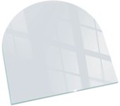 Placa de cristal para chimenea, zócalo protector de chimenea, diseño moderno | 100x100 | semicírculo | color gris claro