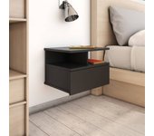 Vidaxl mesita de noche flotante madera de ingeniería negra 40x31x27 cm