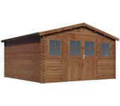 Caseta de jardín de madera lormont marrón tratada en autoclave - 21,2 m² - 28 mm