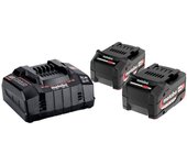 Pack énergie 18v metabo - pack 2 batteries 18 volts + chargeur rapide 2 x 5,2 ah li-power, asc 145, coffret - 685051000