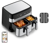 Moulinex dual easy fry ez905d20 freidora doble 8,3 l independiente 2450 w freidora de aire caliente negra acero inoxidable
