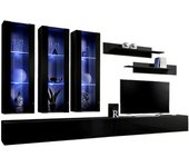 Mueble para tv fly e3 de diseño, color negro brillante. mueble colgante moderno y de moda para su sala de estar.