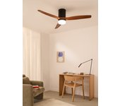 Wind calm natural wood - función verano/invierno - ventilador de techo 40w silencioso ø132 cm con luz y mando a distancia