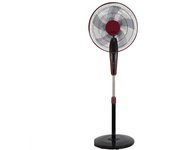 Ventilador de pie borlon negro/burdeos 3 vel.55w 5x2 aspas orientable+ remoto+ temporizador regx43x40 cm