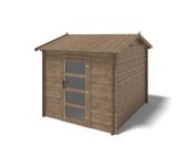 Caseta de jardín de madera 7,50 m2 - 2,50x3 m - 28 mm - impregnada - dom675 - altanka