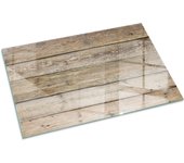 Placa de cristal para chimenea, zócalo protector de chimenea, diseño moderno | 120x80 | rectángulo | textura de tablón de madera