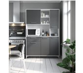 Aparador de cocina gris mate 5 puertas eco 120 x 40 x 178 cm