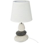 Atmosphera - lámpara 'clary' - marfil y gris topo - cerámica a. 33 cm
