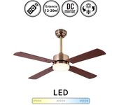 Ventilador de techo con luz silencioso dc con mando hupe cuero 107 cm invierno-verano color luz regulable