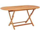 Mesa jardín plegable 160x85x75 cm madera maciza de eucalipto