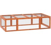 Conejera exterior pawhut madera de abeto, metal madera natural 180x90x48 cm