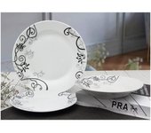 Vajilla de porcelana blanco barroco 18 piezas