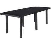 Mesa de jardín antracita 216x90x72 cm plástico vidaxl