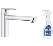 Grifo de cocina grohe start curve quickfix cromado con caño medio + limpiador grohclean