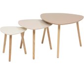 Atmosphera - 3 mesas nido mileo beige 60x60x45cm