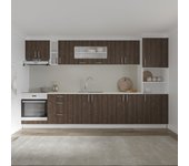 Set cocina haaus karo v31, roble bronce/blanco, encimera thermo 28 mm, l 700 cm