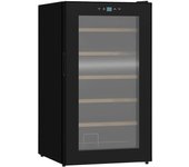 Nevera vinos homcom acero, vidrio negro 43x45x75 cm