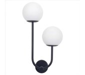 Apliques de pared ip44 esfera doble g9 máx. 12w negro