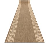 Alfombra de pasillo sizal floorlux modelo 20014 color café/color maíz 100 cm 100x1050 cm