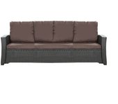Cojines de sofá de exterior marrón cojines de sofá 3 plazas cojín de banco de jardín 180x50x50cm cojines para muebles de poliratán-mix