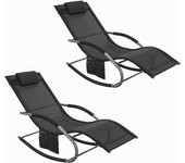 Set de 2 mecedoras, jardín mecedora con reposapiés, hamaca de jardín, tumbona ergonómica, negro, ogs28-schx2 sobuy es