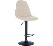 Taburete de bar x1 con reposapiés asiento giratorio regulable en altura en tela color crema estructura de 10_0004838