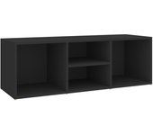 Banco para zapatos, botas, cómoda, estante, almacenamiento de entrada, 105 x 35 x 35 cm, aglomerado negro 02_0022990