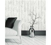 Papel pintado vinílico lavable efecto listones hormigón gris textura relieve - antilla 453486 de gaulan - rollo de 10 m x 0,53 m