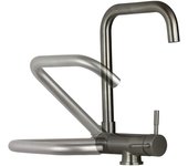 Mezclador de fregadero de cocina, modelo bajo ventana en color acero cepillado pollini low mxkwav003ns - acero inoxidable cepillado