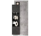 Vitrina de diseño con 2 puertas colección domi. color gris antracita efecto concreto.