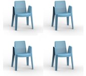 Garbar play set 4 silla con brazos interior, exterior azul retro