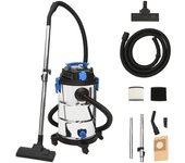 Vidaxl aspirador en seco y húmedo plateado 1200 w 30 l