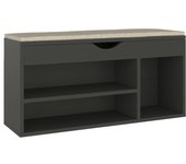 Banco para zapatos botas cómoda estante muebles de entrada almacenamiento y cojín 104 x 30 x 49 cm madera 02_0022954