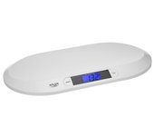 Báscula bebé digital hasta 20 kg, pantalla lcd, función hold peso preciso con movimiento, tara, adler, blanco, ad8139