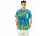 Kappa - Camiseta Authentic Fapo Print, Hombre, Green Dusty-Blue Smurf, XL