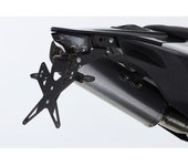 PROTECH Kit de soporte de matrícula  que incluye reflector y placa de acero inoxidable ligero/aluminio recubierto de polvo negro - Negro